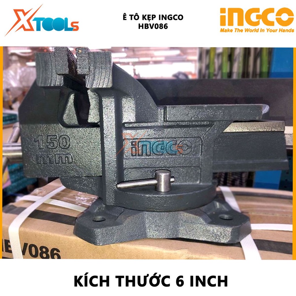 Ê tô kẹp INGCO | Ê tô kẹp đế xoay Kích thước đế xoay: 4-8inch Lực kẹp tối đa: 1300-2500 KGS - 1/T dùng để kẹp và giữ chặ
