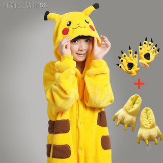 Bộ đồ ngủ hình khủng long Pikachu đáng yêu cho bé mùa thu đông