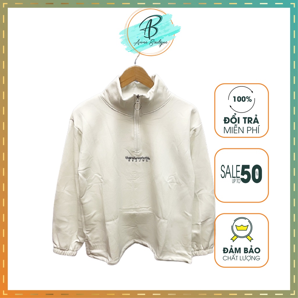 [Có Video+Ảnh Thật] Áo nỉ lông thêu chữ thar dày dặn siêu xinh Anne Boutique Mã 593