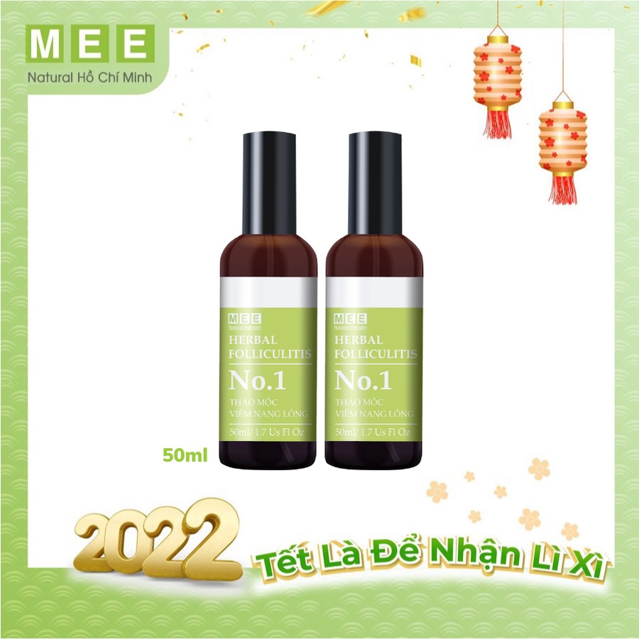 Bộ đôi xịt viêm nang lông MEE NATURAL 50ml - Thảo mộc viêm nang lông làm dịu kích ứng, mẩn đỏ Herbal Folliculitis