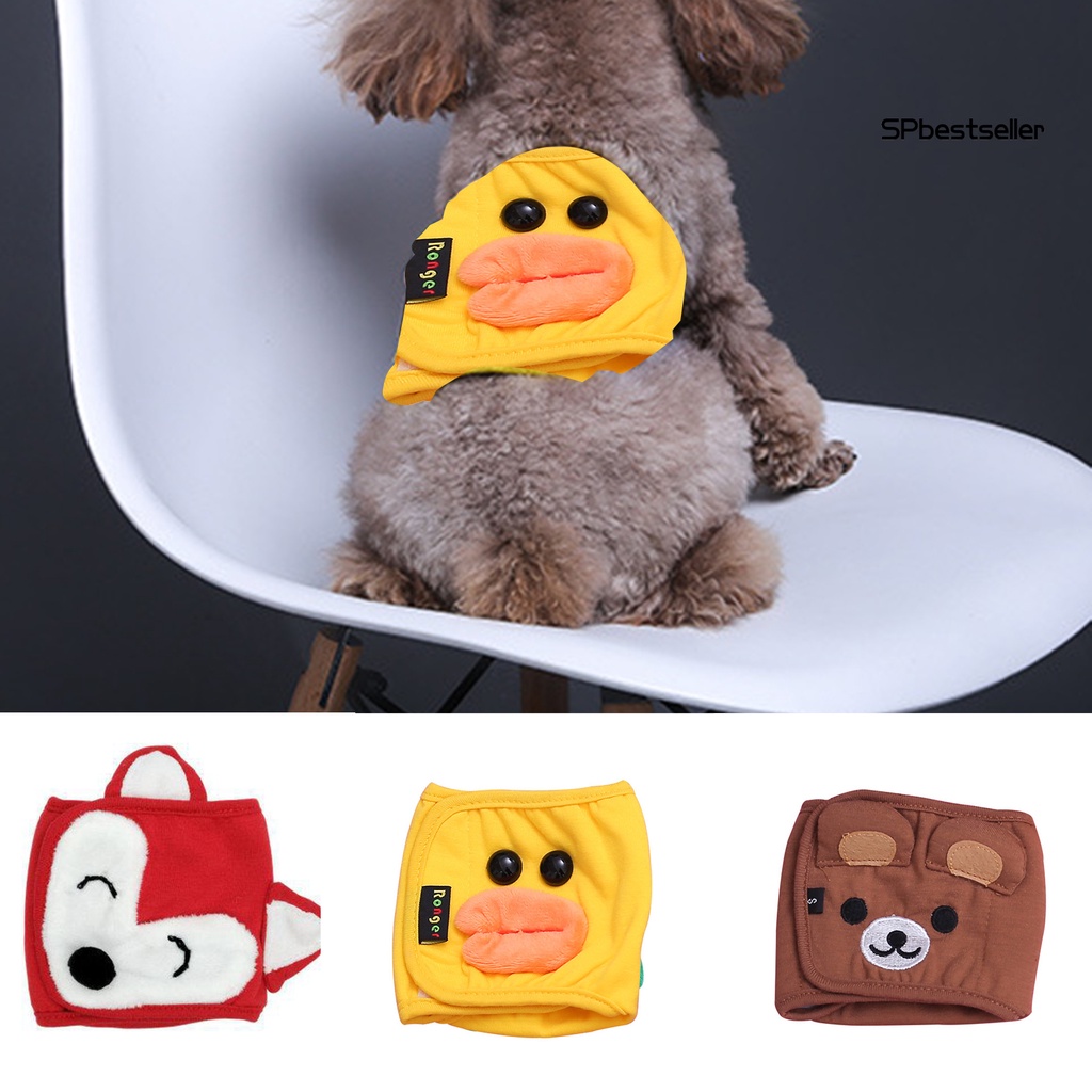 Tã quần bằng vải dệt kim chống rò rỉ họa tiết hoạt hình có thể điều chỉnh dành cho thú cưng