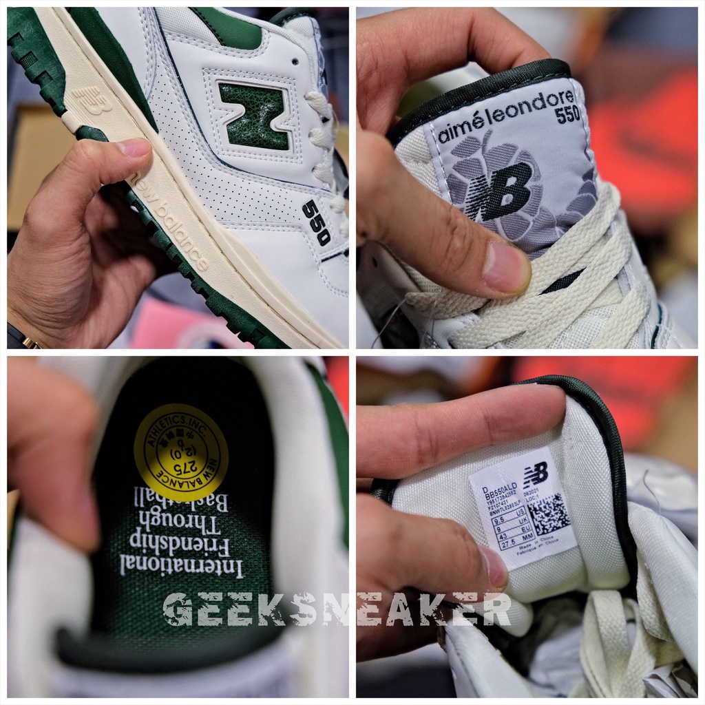 [GeekSneaker] Giày Sneaker Cổ Thấp NB 550 • AIMÉ LEON DOẺ (ALD) X NEW BALANCE 550 White Green - NB550