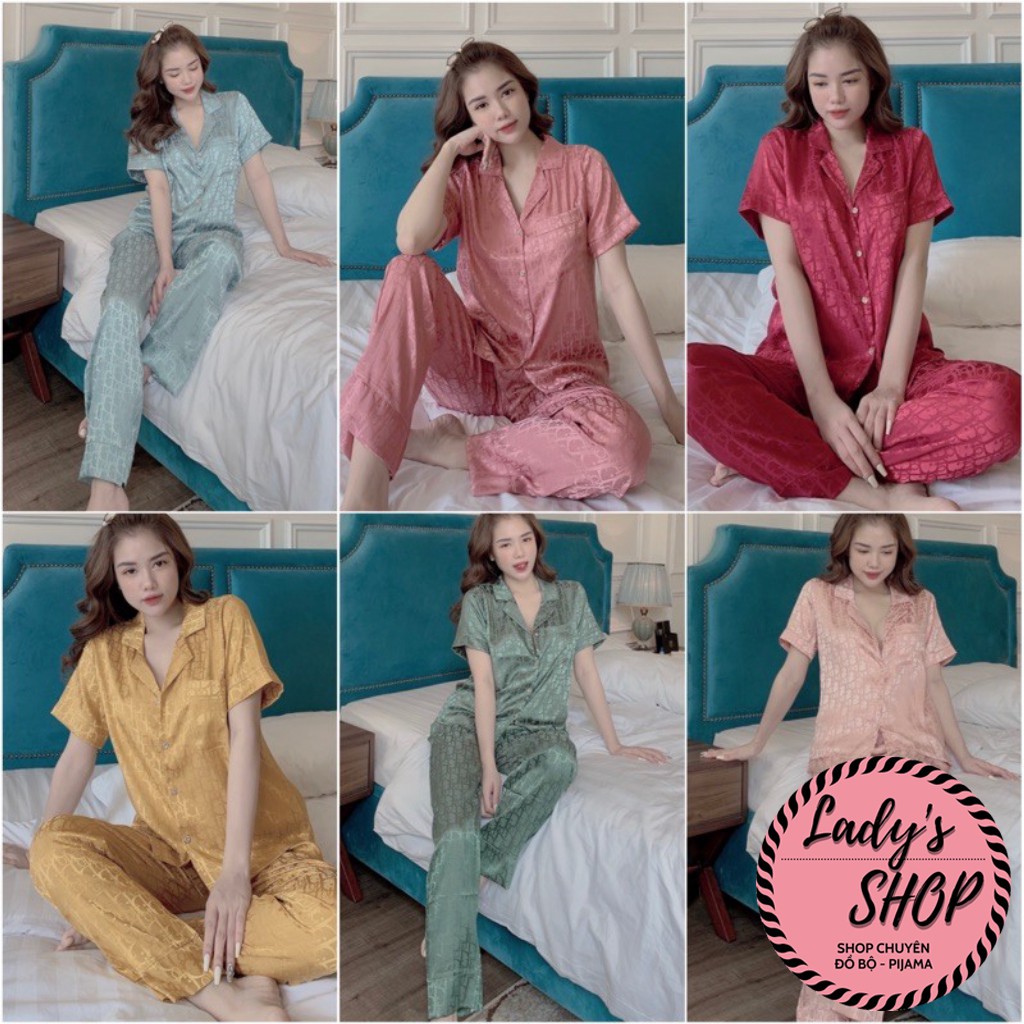 [Ảnh Thật + Video] Đồ Bộ Pijama Lụa💖Bộ Lụa Gấm Tay Ngắn-Quần Dài Họa Tiết Di-o Sang Trọng | BigBuy360 - bigbuy360.vn