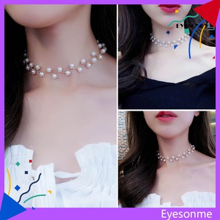 Vòng đeo cổ choker đính ngọc trai giả thời trang cho nữ