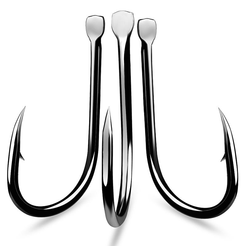 KATYUSHA 30 Gói Thép Carbon Cao Bù Đắp Barb Fishhooks 11 #-20 # Đầu Phẳng Cá Chép Móc Câu Móc Đơn Phụ Kiện