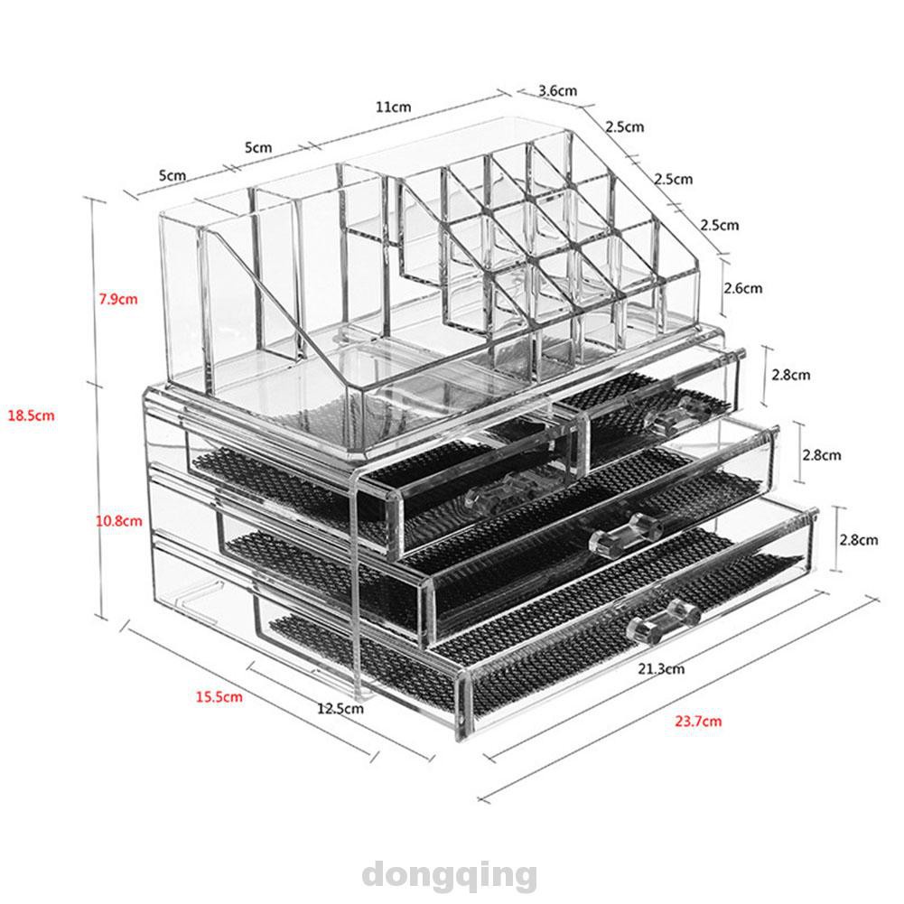 Hộp Đựng Dụng Cụ Trang Điểm / Sơn Móng Tay Bằng Acrylic Trong Suốt Tiện Dụng