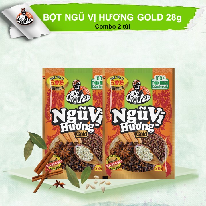 Ngũ Vị Hương Gold Ông Chà Và 28gr - Combo 2 gói x 28g