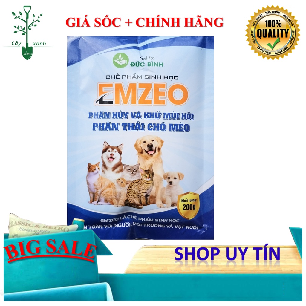 Chế Phẩm Vi Sinh EMZEO Thú Cưng - Đức Bình - Khử Mùi Hôi Phân Chó Mèo Và Thú Cưng 200Gram