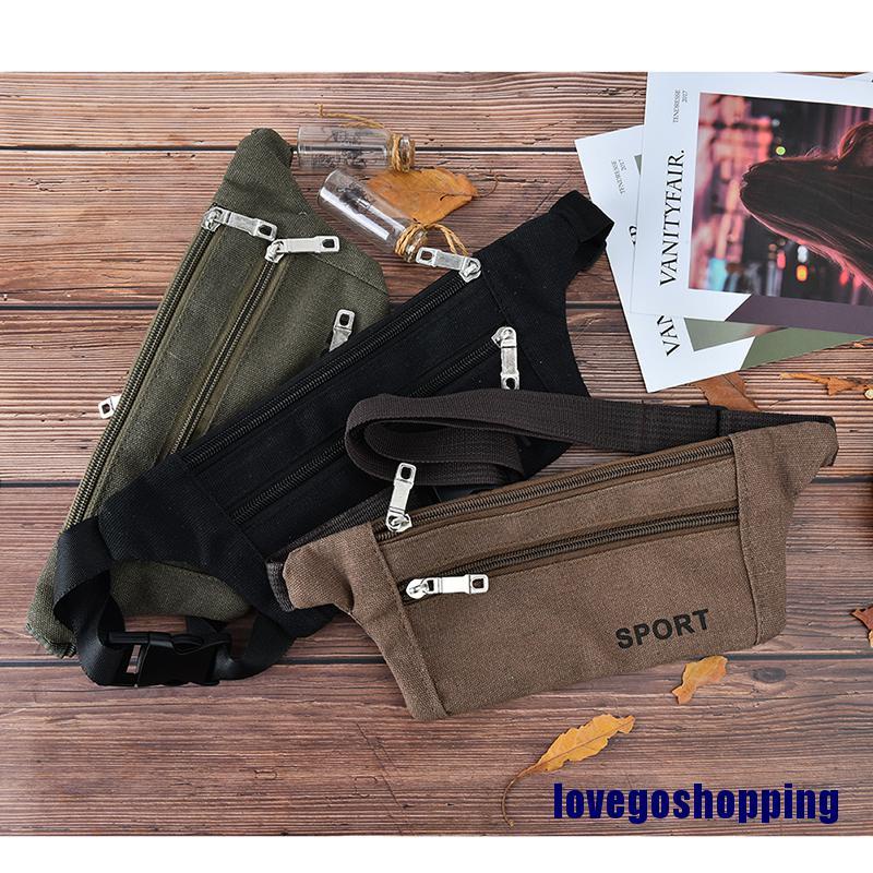 Túi Đeo Hông Vải Oxford Sức Chứa Lớn Có Khóa Kéo Dùng Khi Chạy Bộ Cắm Trại Đi Bộ Đường Dài