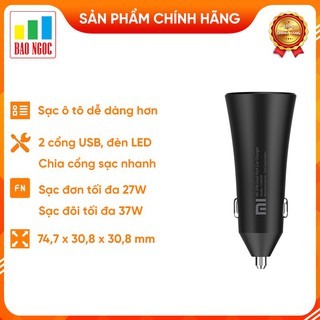 Đầu sạc nhanh trên ô tô Xiaomi 2 cổng USB 37W