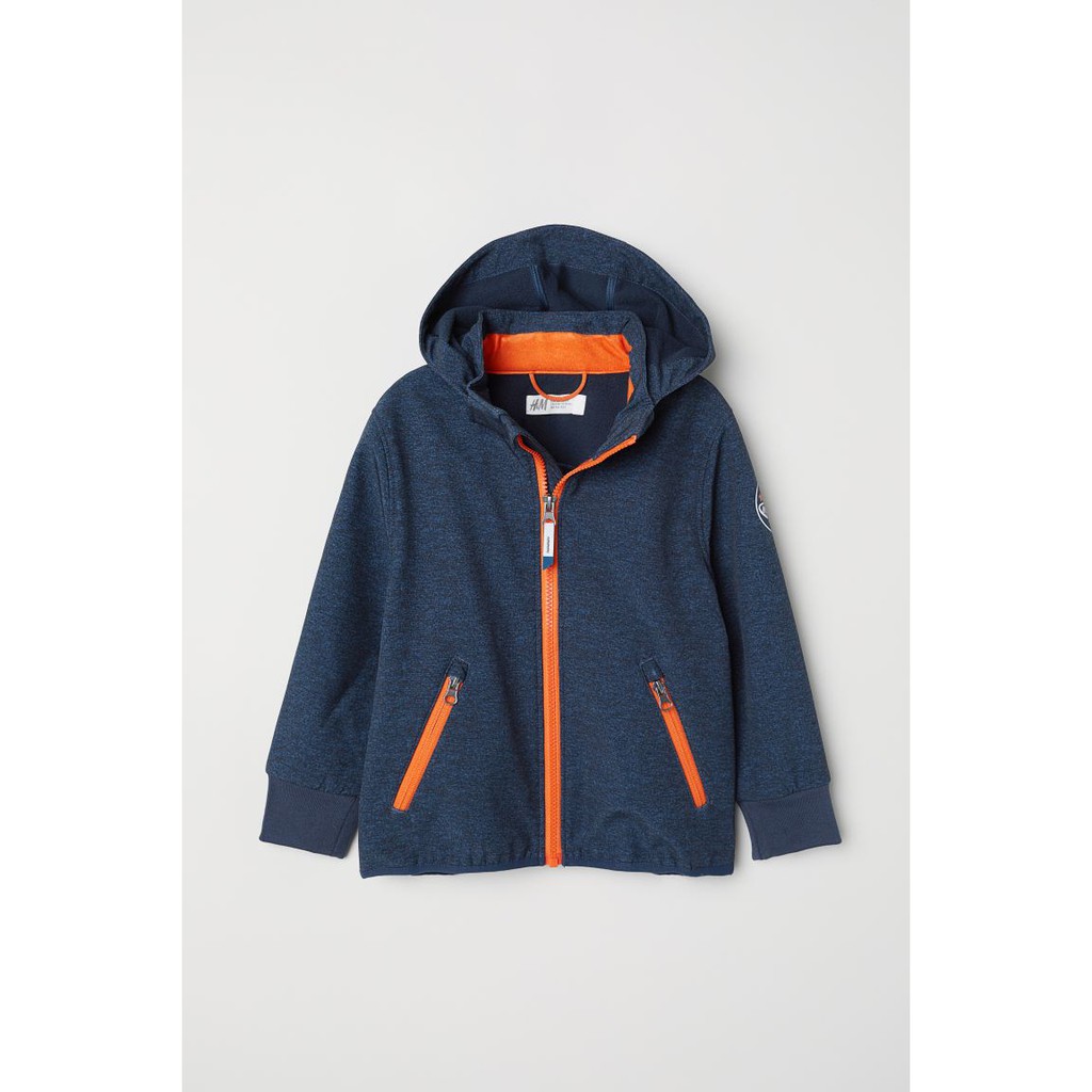 Áo khoác chống nước lót nỉ xanh navy HM H&amp;M sz 18-24m_hàng chính hãng authentic