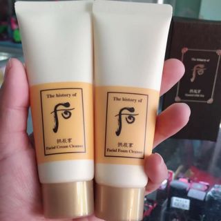 Cặp sữa rửa mặt và kem tẩy trang Whoo vàng