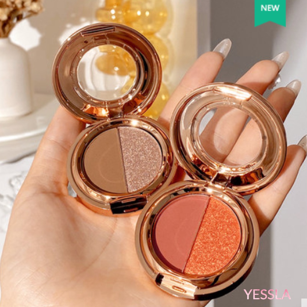 [Chính hãng] Bảng phấn mắt đôi 1 màu lì và 1 màu nhũ lấp lánh | BigBuy360 - bigbuy360.vn