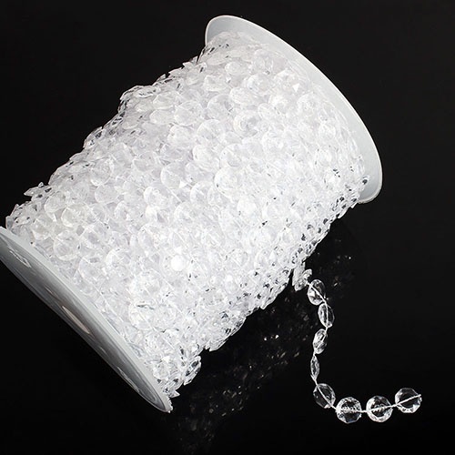 Rèm cửa dạng hạt nhựa trong suốt 30m trang trí cửa sổ/ tiệc cưới tiện dụng