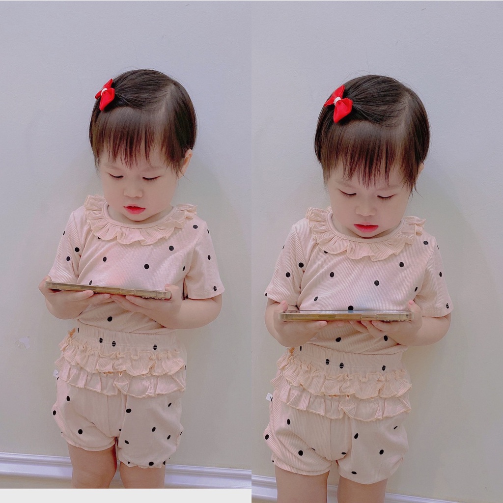 SET24 - Bộ bé gái, Bộ thun lạnh xuất Hàn cực xinh cho bé từ 5-18kg