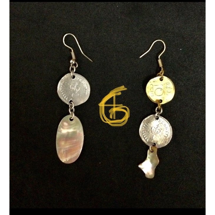 Khuyên tai tua rua xà cừ, đá, vỏ ốc