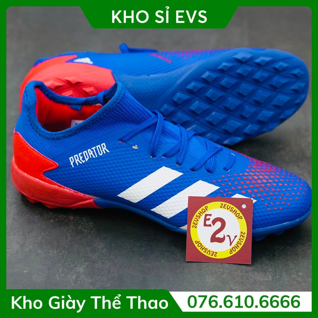 Giày Đá Bóng 𝗧𝗙 𝗔𝗱𝗶𝗱𝗮𝘀 𝗣𝗿𝗲𝗱𝗮𝘁𝗼𝗿 𝟮𝟬𝟮𝟬 Xanh Dương Đã Khâu