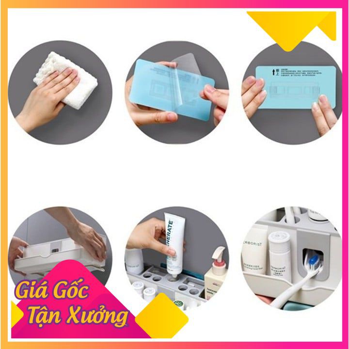 Bộ dụng cụ nhả kem đánh răng lúa mạch 4 cốc kèm giá treo bàn chải Ecoco [FREESHIP]