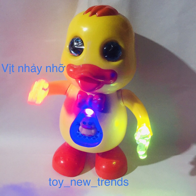 Đồ chơi, vịt nhảy múa, biết hát , phát sáng.  - có đèn  led , nhạc rõ ràng, màu sắc nét, hát vui nhộn