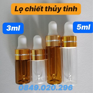 Combo 100 lọ chiết tinh dầu 3ml - 5ml thủy tinh Siêu Đẹp