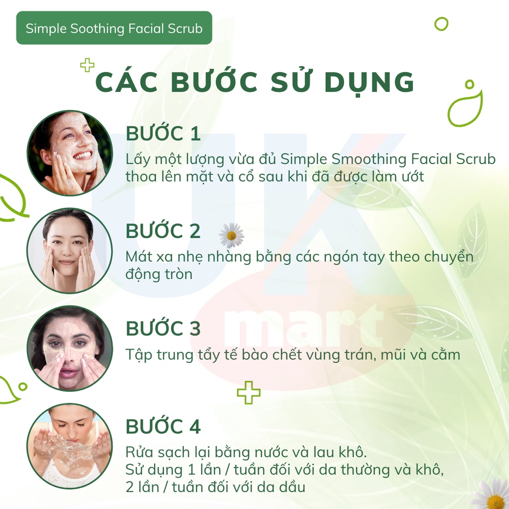[Mẫu Mới] Tẩy Tế Bào Chết SIMPLE Kind To Skin Smoothing Facial Scrub 75ml Dành Cho Mọi Loại Da