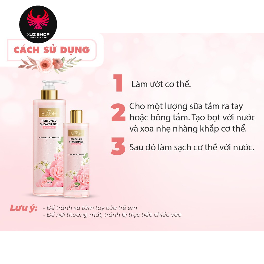 Sữa tắm Cindy Bloom Aroma Flower hương nước hoa 640g