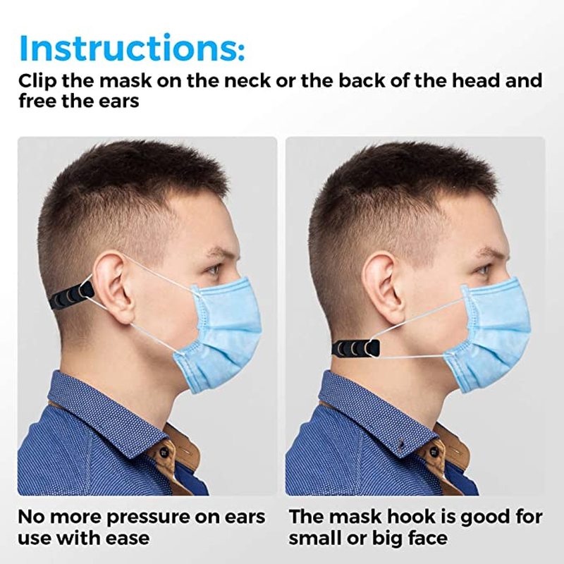 Dây móc dài nới rộng dây đeo khẩu trang điều chỉnh được không để lại dấu vết có thể tái sử dụng bằng nhựa