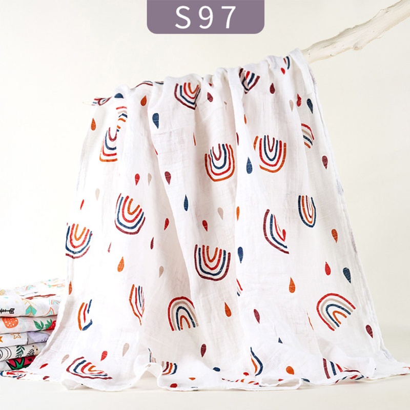Chăn Quấn Em Bé Chất Liệu Cotton Mềm Mại In Họa Tiết