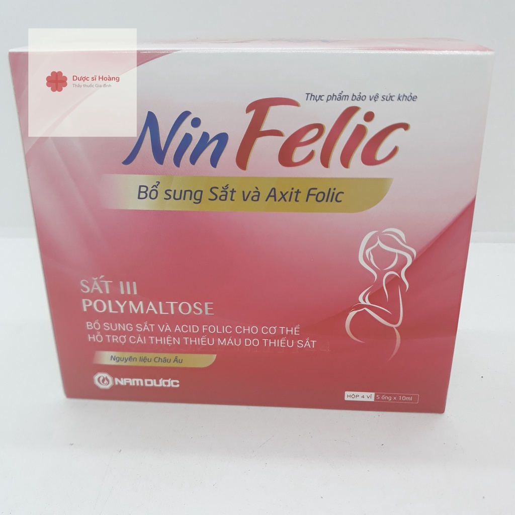 BỔ SUNG SẮT VÀ CANXI CHO MẸ BẦU NINFELIC/ NIN CALCI D HỘP 20 ỐNG