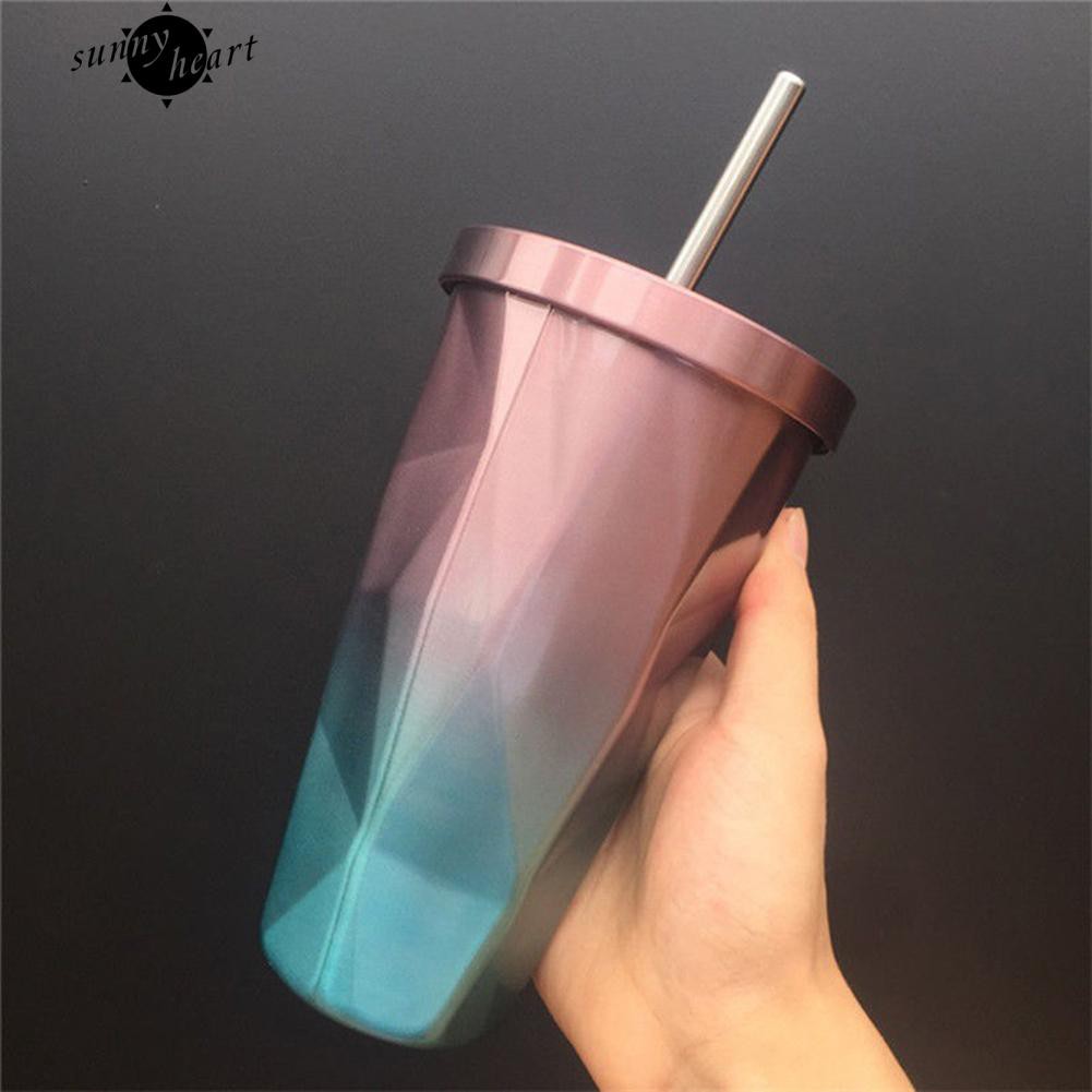 Ly Uống Nước In Hình Kim Cương Bằng Thép Không Gỉ