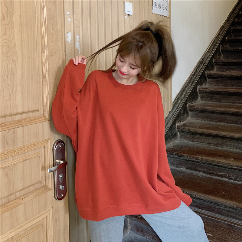 T-Shirts New Long Sleeve Loose Casual Korean Fashion High Quality Solid Color | BigBuy360 - bigbuy360.vn