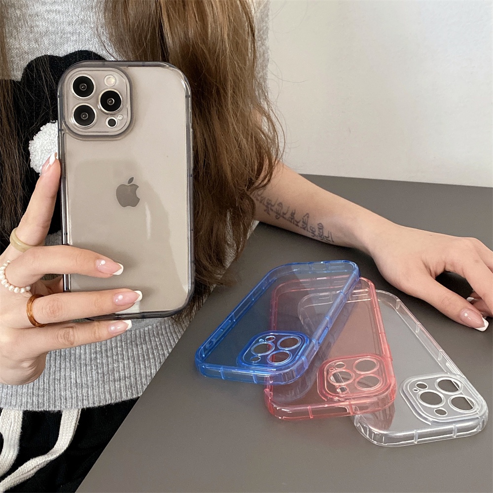 Ốp Điện Thoại TPU Mềm Trong Suốt Dày Dặn Chống Sốc Chống Trầy Xước Cho IPhone 13 12 11 Pro Max X XS XR 8 7 Plus