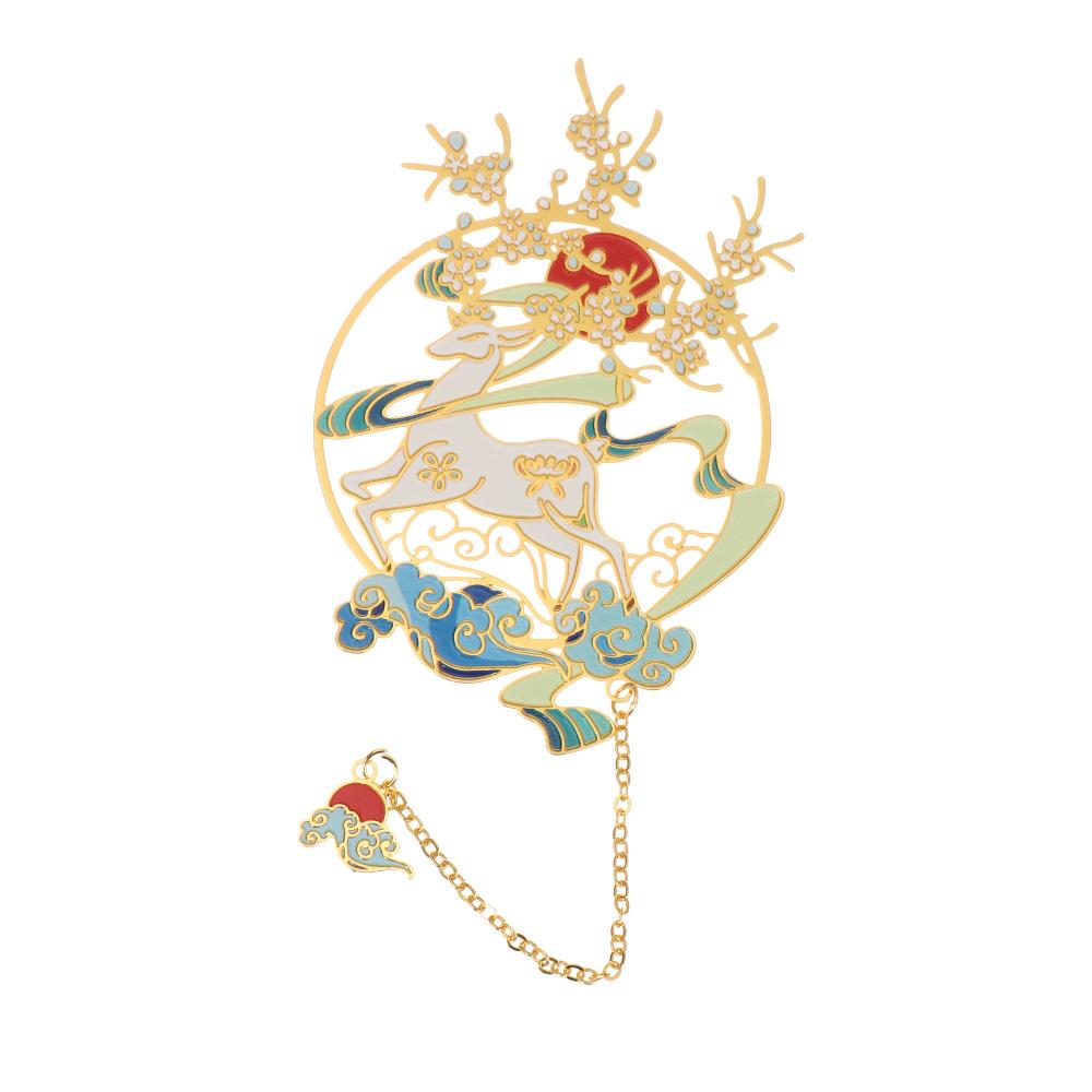 Kẹp Đánh Dấu Sách Bằng Đồng Thau Phối Tua Rua Phong Cách Retro Dành Cho Học Sinh Nhân Viên Văn Phòng Mihan