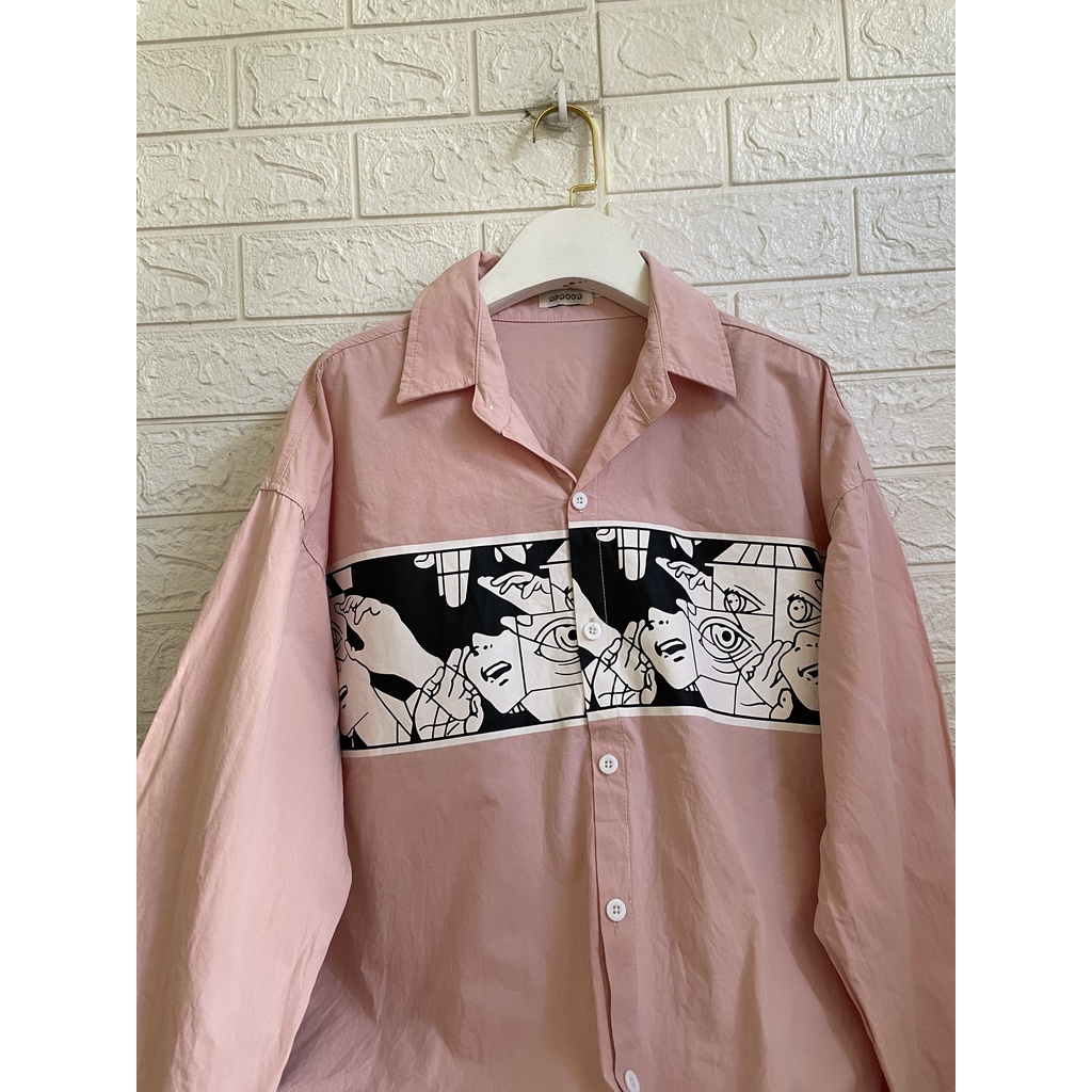 Sơ mi oversize in hình