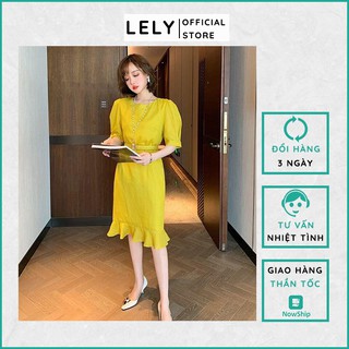Váy Liền Thân - LELY -V207 -Vàng Chanh Siêu Xinh, Tay Cánh Tiên
