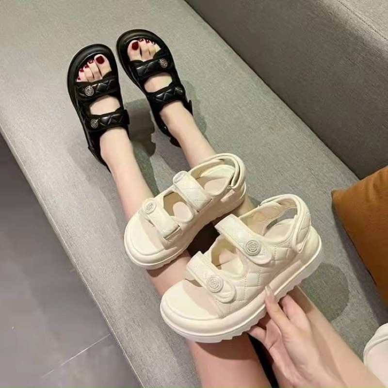 DÉP SANDAL DA HOA TRÀ SIÊU XINH