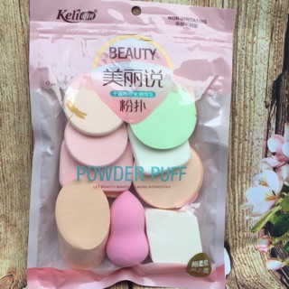 Set 13 bông mút đánh kem phấn Beauty KELI sạch sẽ tiết kiệm
