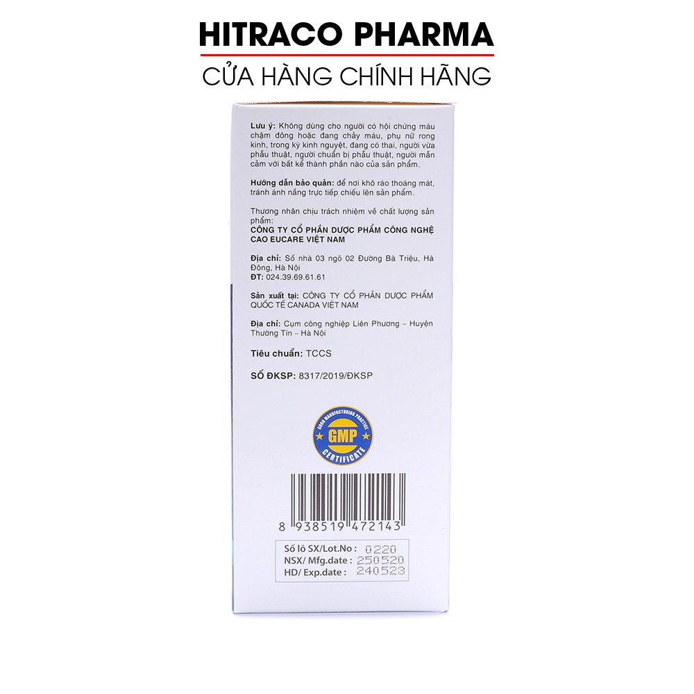 Hoạt huyết dưỡng não BRAVITON Ginkgo 180mg Giảm đau đầu, hoa mắt, chóng mặt - Hộp 100 viên