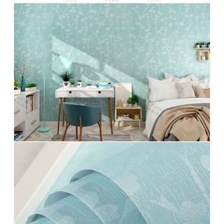 1m Giấy dán tường khổ rộng 60cm - dây leo xanh dương