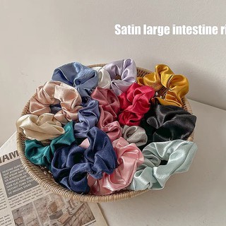 Cột tóc scrunchies Dây buộc tóc lụa phong cách Hàn Quốc