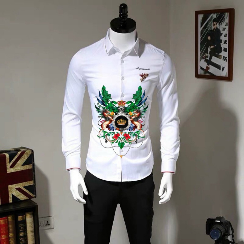 ÁO SƠ MI NAM TRẮNG TAY DÀI HOẠ TIẾT IN 3D CỰC XỊN, SẮC NÉT - PHONG CÁCH DÂN CHƠI