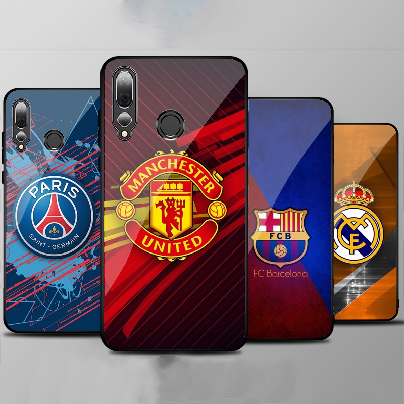 Ốp Lưng HUAWEI Y9 PRIME 2019, Y9 2019, NOVA 3E, NOVA 3I, Y9S mặt kính cường lực cao cấp In hình Câu Lạc Bộ Bóng Đá