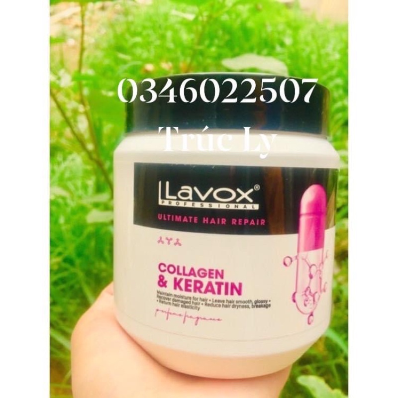 Kem dầu hấp xã Lavox Keratin phục hồi tóc hư tổn khô xơ keratin hủ 461gram