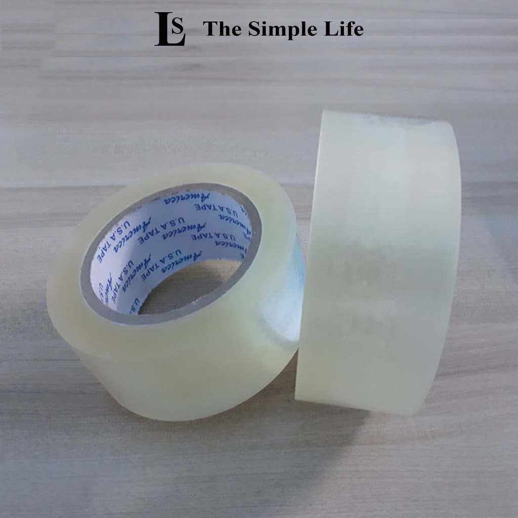 Băng keo trong, băng keo đục 200 Ya (thuộc cây 1.8 kg), băng dính cuộn dày, dính chắc chắn, đóng gói hàng hóa, văn phòng