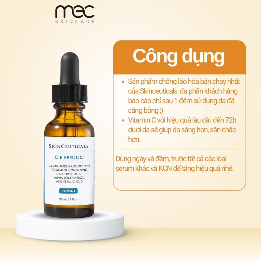 [AUTH - ĐỦ BILL] Serum làm sáng da SkinCeuticals C E Ferulic 4ml