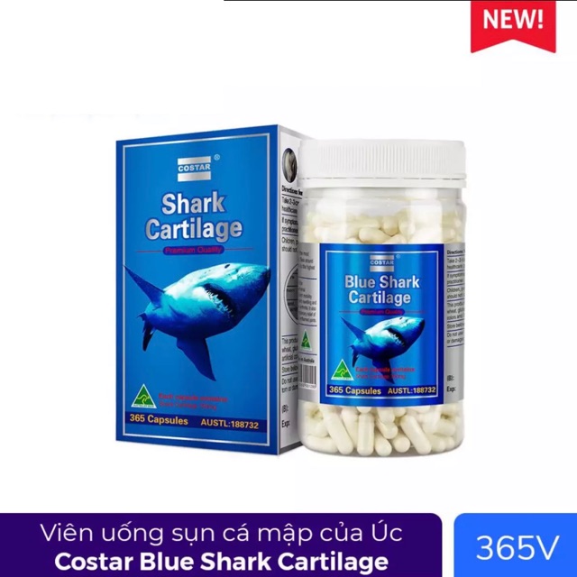 Viên Sụn Cá Costar Blue Shark Cartilage 750mg chai 365 viên