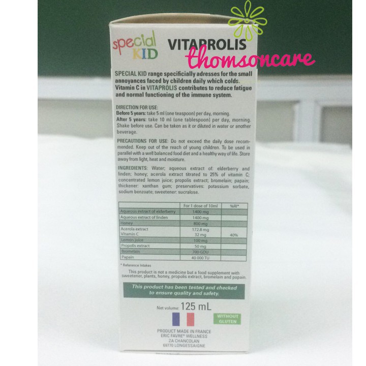 Tăng sức đề kháng cho trẻ - Vitaprolis Special Kid - Nhập khẩu từ Pháp.
