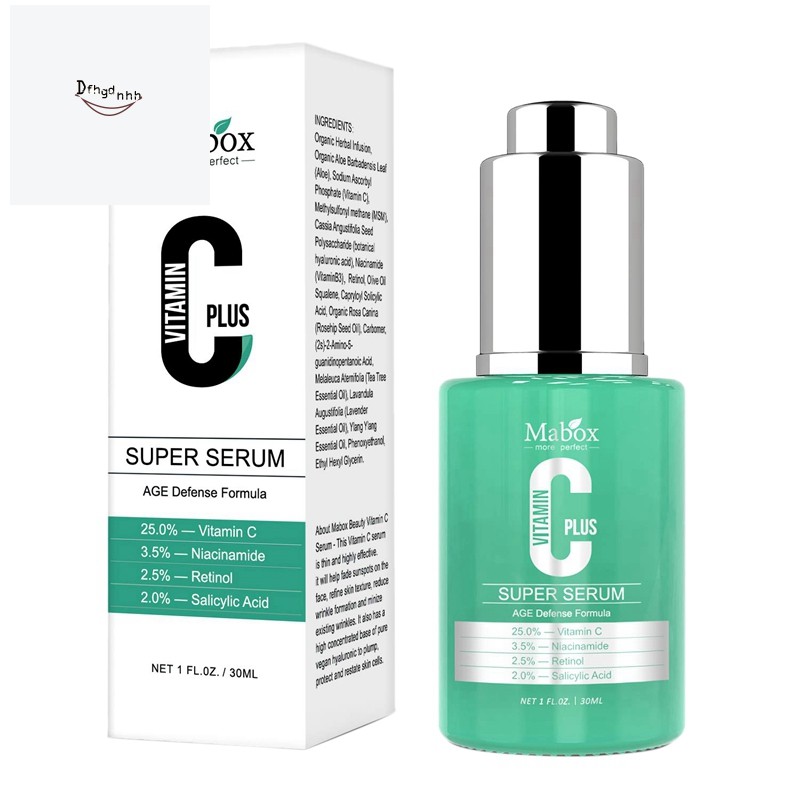 MABOX (Hàng Mới Về) Serum Vitamin C Chăm Sóc Da Chống Lão Hóa Và Nếp Nhăn Trị Mụn Tiện Dụng