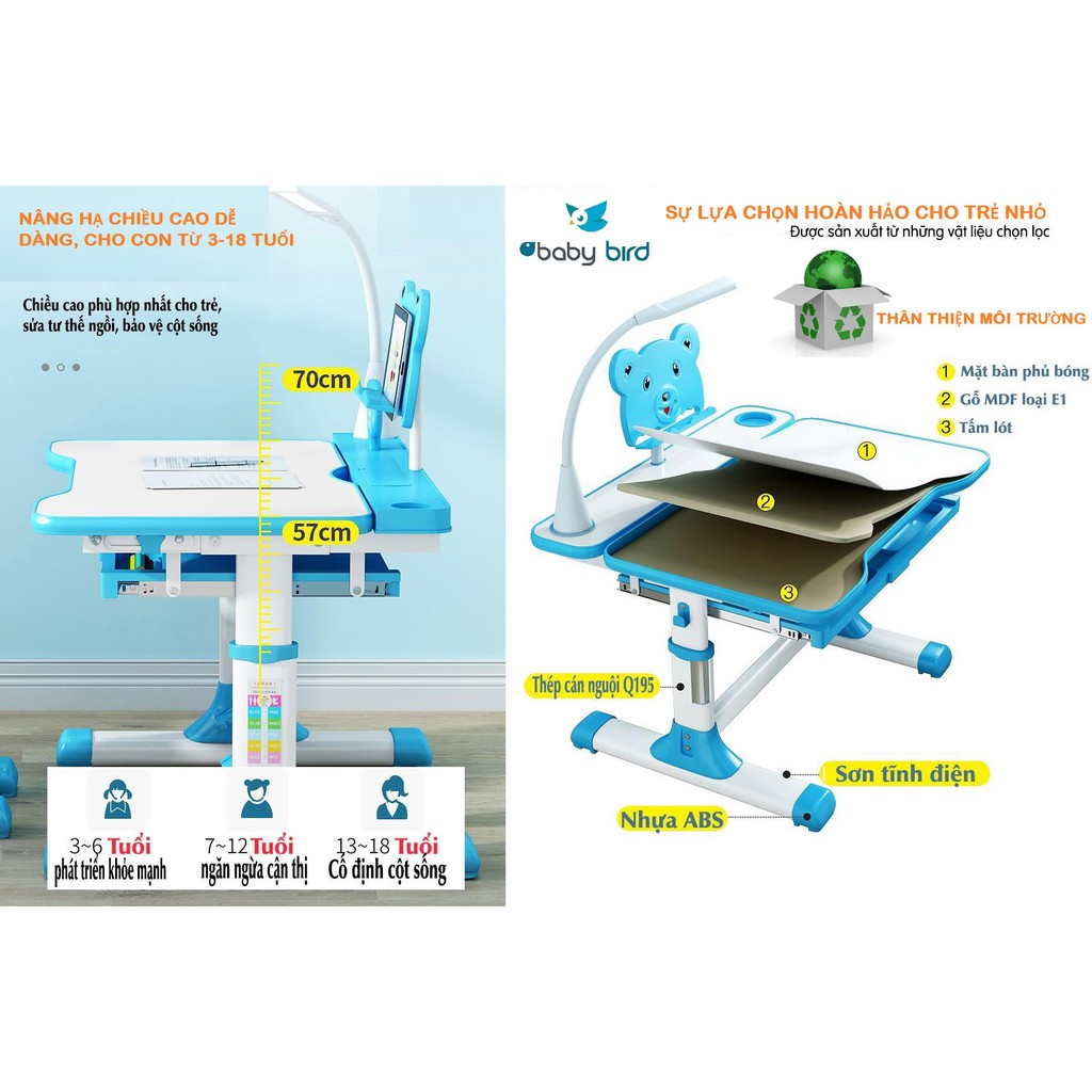 Bàn Ghế chống gù chống cận BabyBirdVN Mã B.D01 | BigBuy360 - bigbuy360.vn