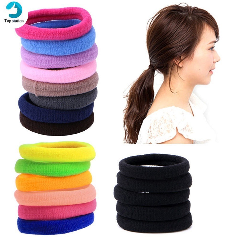 Set 50 Dây Buộc Tóc Co Giãn Nhiều Màu Thời Trang Cho Nữ